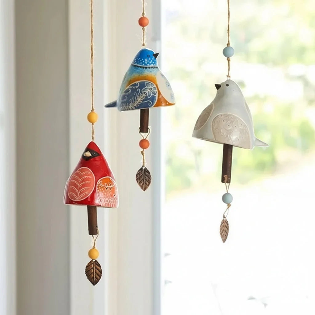 Hanging Wind Chime | Resin Bird & Soothing Sound | Six Designs