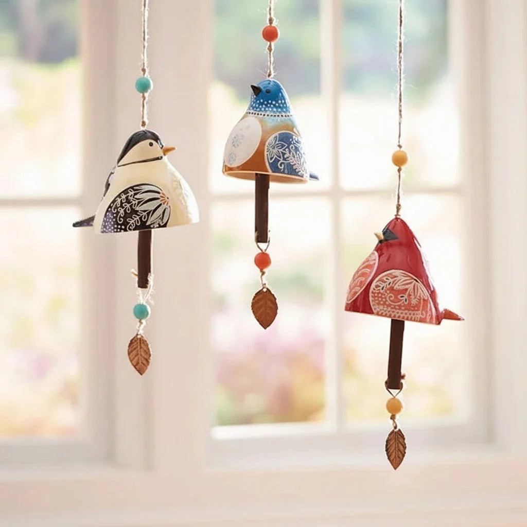 Hanging Wind Chime | Resin Bird & Soothing Sound | Six Designs