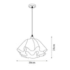 Pendant Light | Petal-Shaped White Shade | Brass Accents