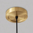 Pendant Light | Petal-Shaped White Shade | Brass Accents