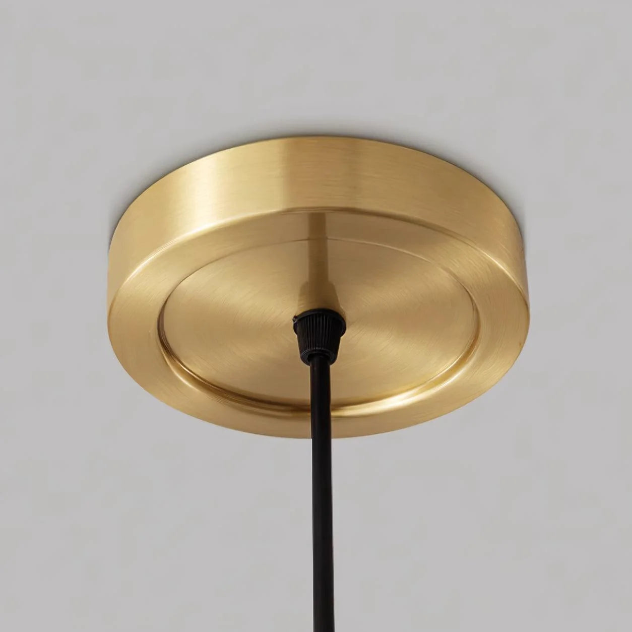 Pendant Light | Petal-Shaped White Shade | Brass Accents