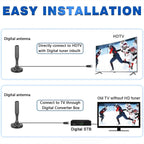 HDTV Antenna | 25dBi High-Gain & Magnetic Mount | 300-Mile Range