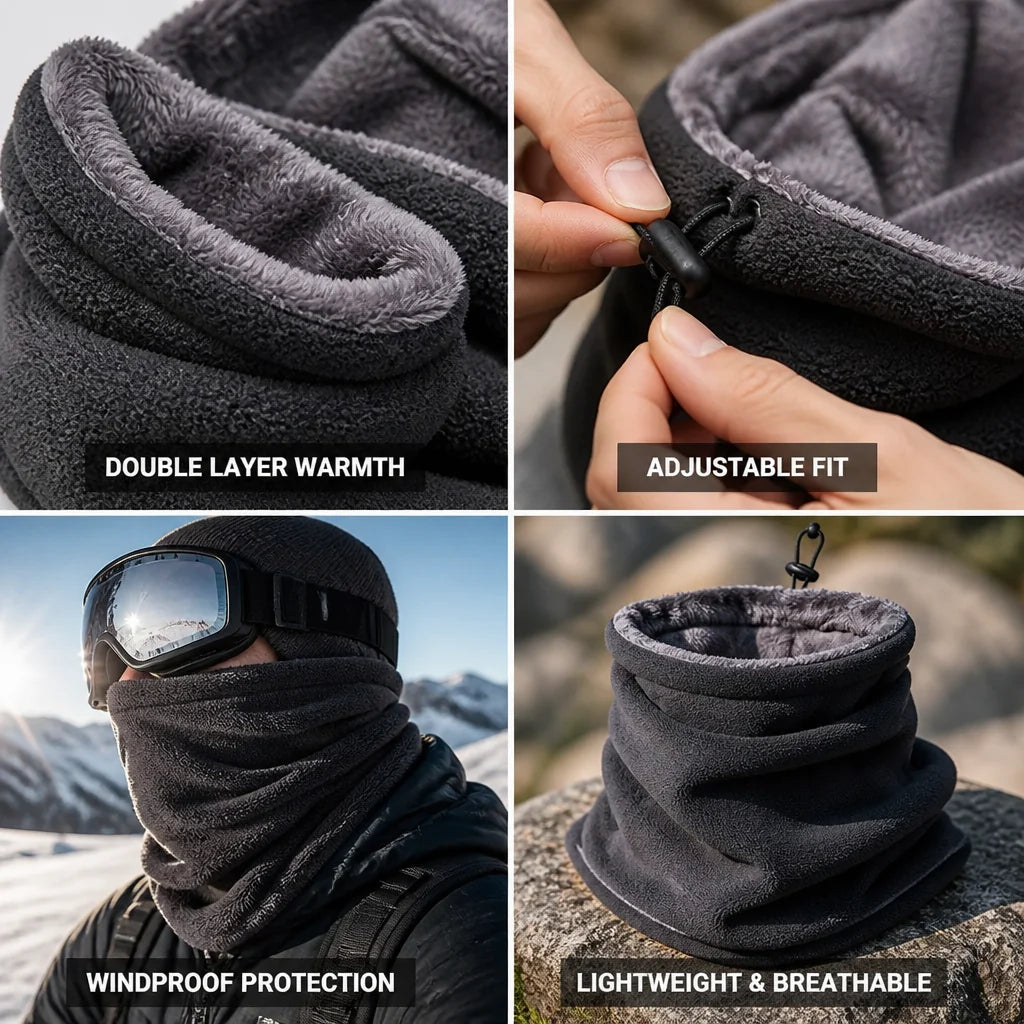 Head & Neck Warmer | Windproof & Fleece-Lined | Adjustable Back Buckle