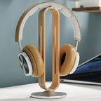 Headphone Stand | Wood & Metal Design | Non-Slip Base