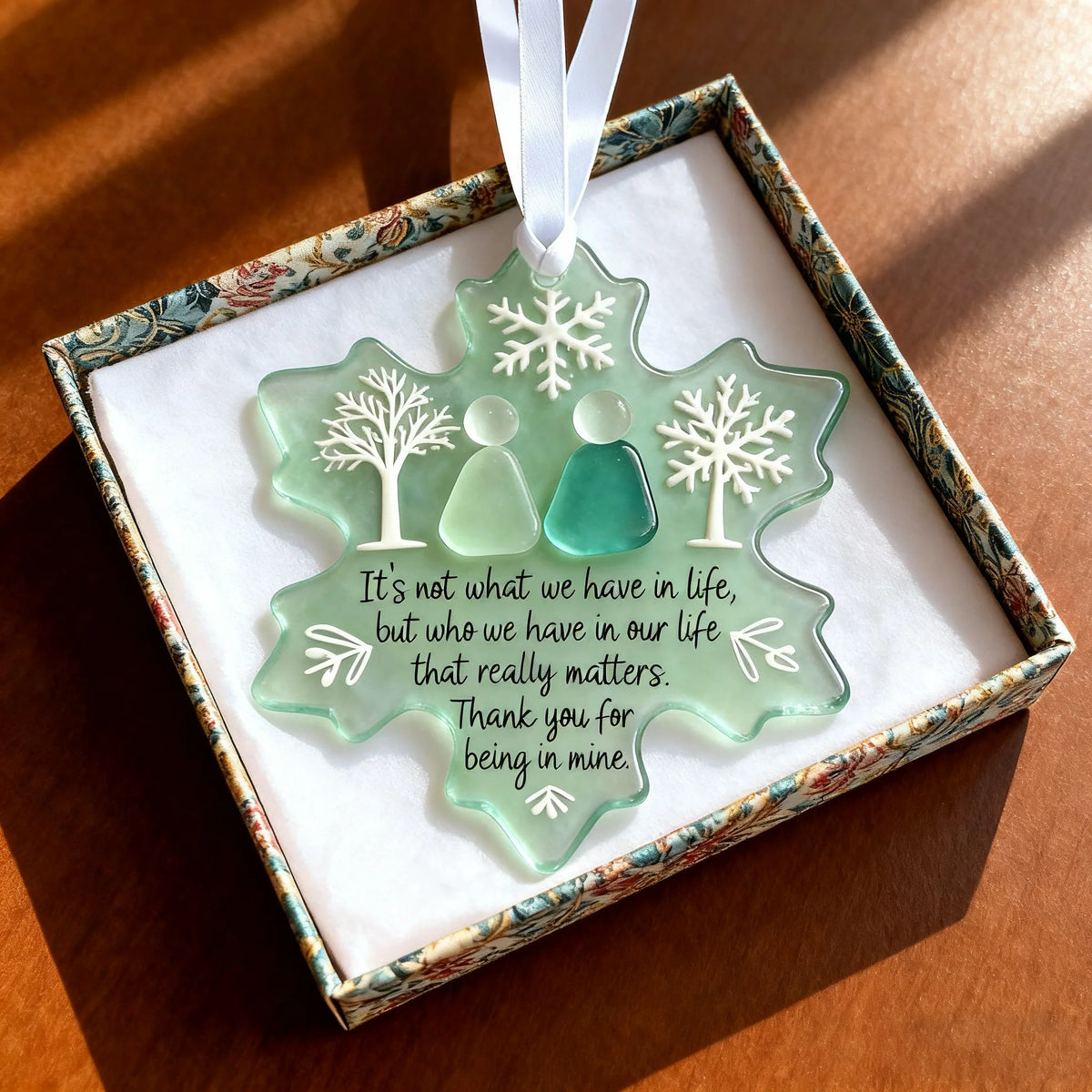 Heart Ornament | Handmade Real Sea Glass & Acrylic Backing