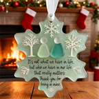 Heart Ornament | Handmade Real Sea Glass & Acrylic Backing