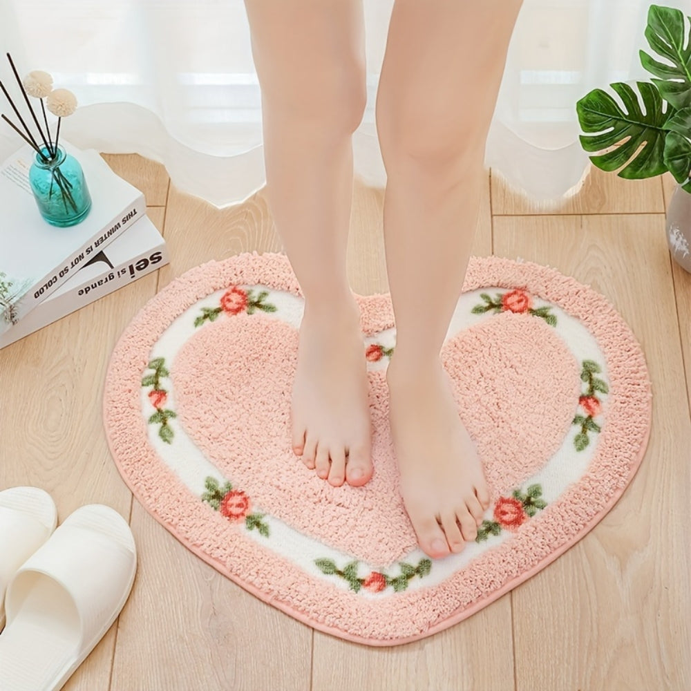 Heart-Shaped Bath Mat
