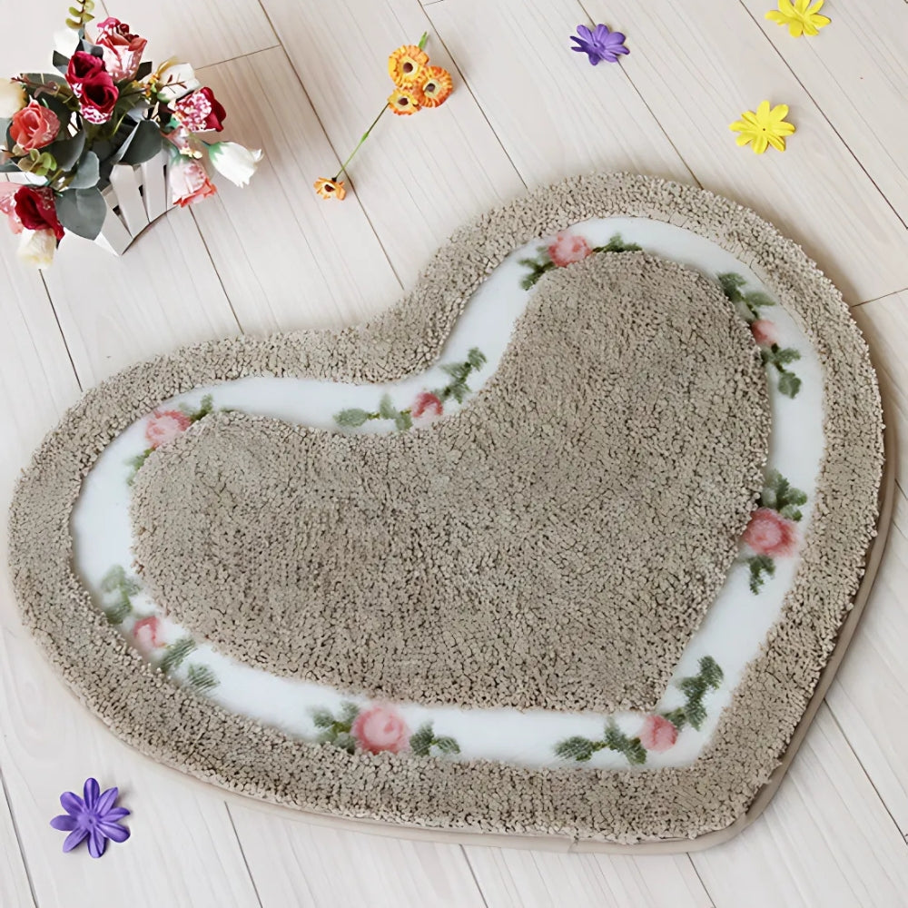 Heart-Shaped Bath Mat