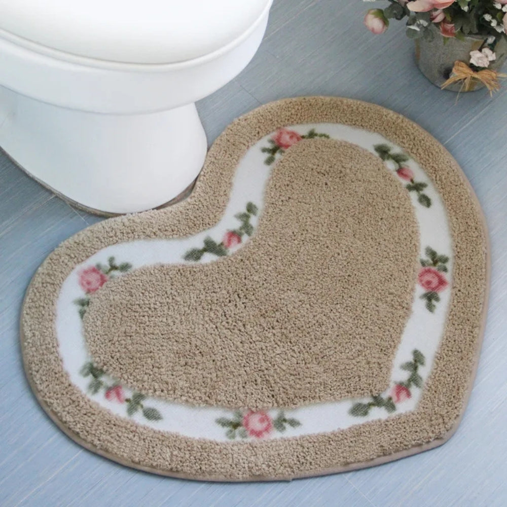 Heart-Shaped Bath Mat