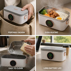 Heated Lunch Box | Cordless Rechargeable & Even Heating | 1000 ml
