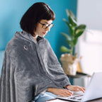 Heated Poncho Wrap | USB-Powered & 3 Heat Settings | Zipper Closure