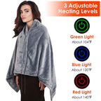 Heated Poncho Wrap | USB-Powered & 3 Heat Settings | Zipper Closure