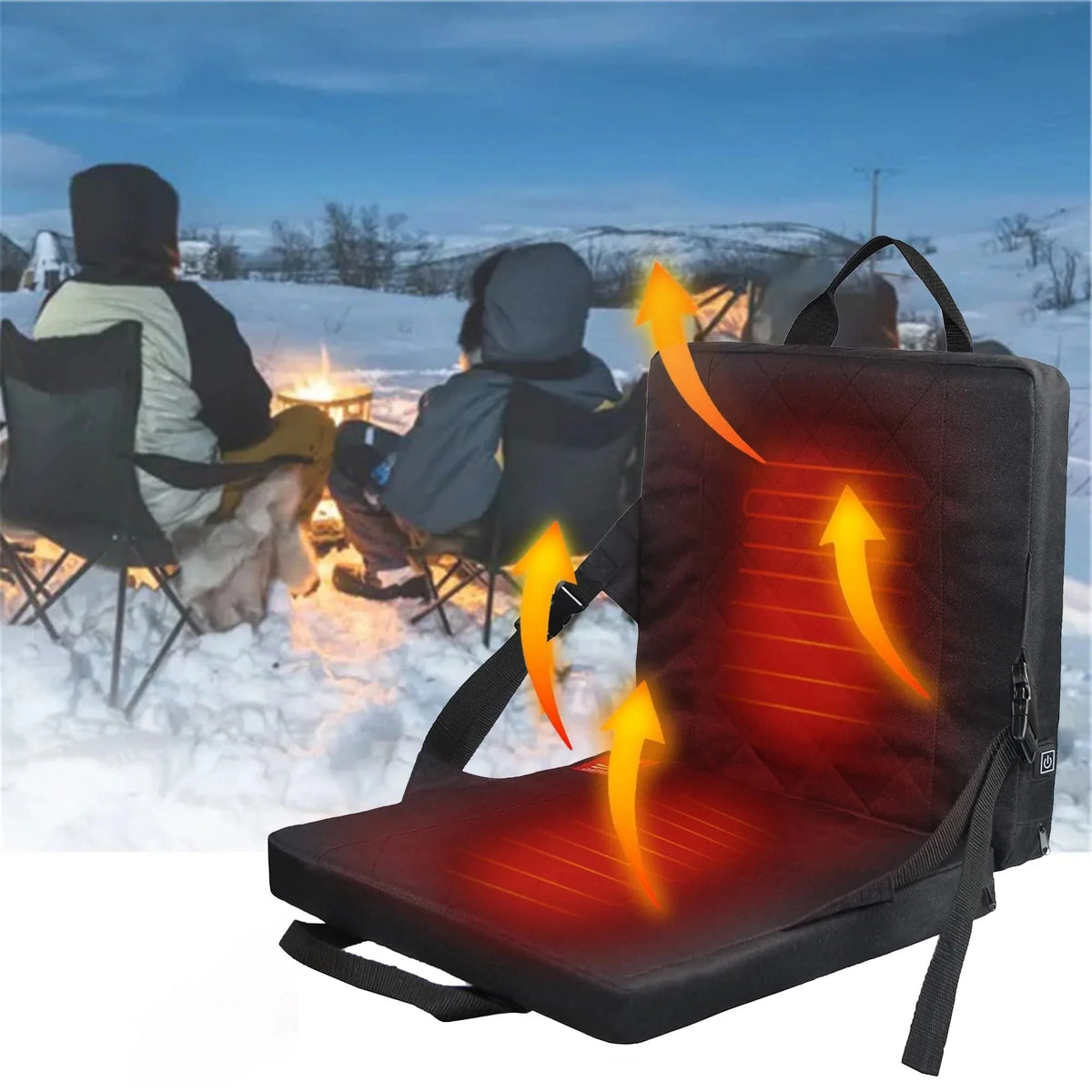 Heated Seat Cushion | USB-Powered & 3 Heat Settings | Integrated Backrest