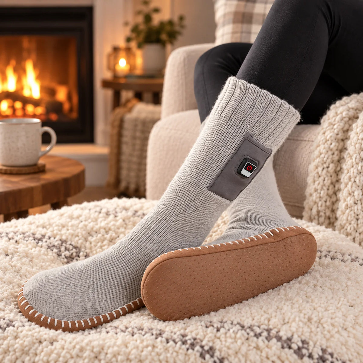 Heated Slipper Socks | Adjustable Temperature & Moisture-Wicking | Up To 8 Hours