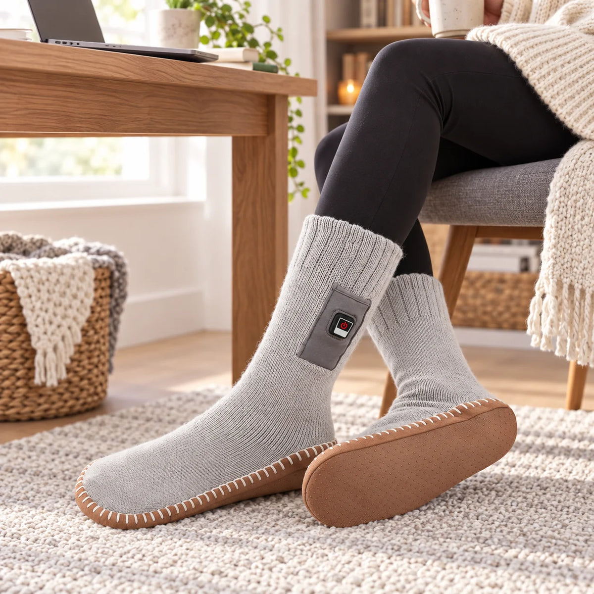Heated Slipper Socks | Adjustable Temperature & Moisture-Wicking | Up To 8 Hours
