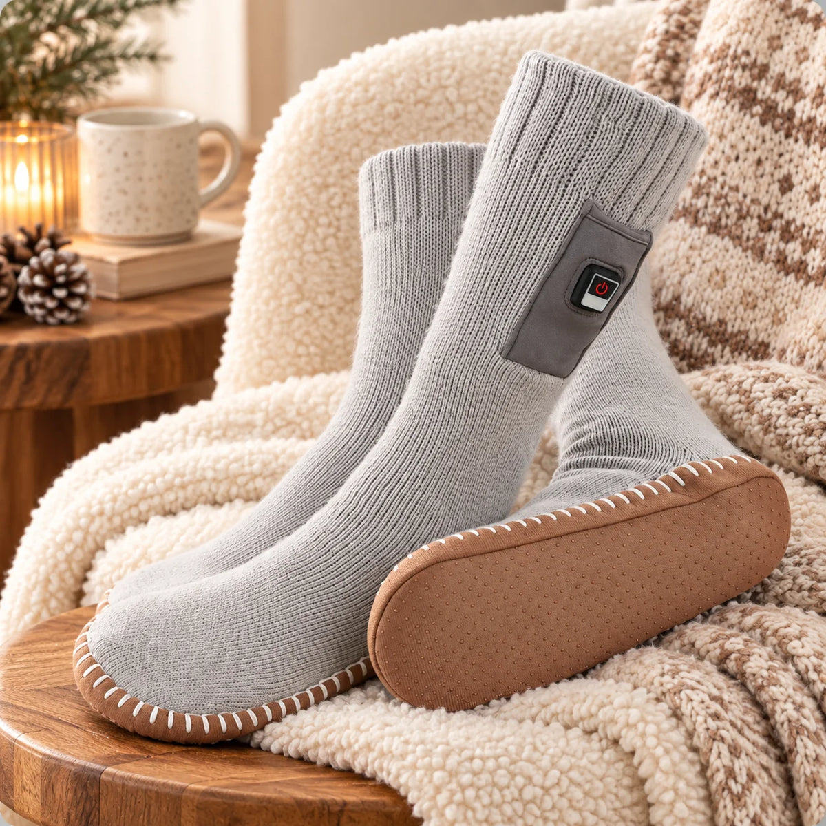 Heated Slipper Socks | Adjustable Temperature & Moisture-Wicking | Up To 8 Hours