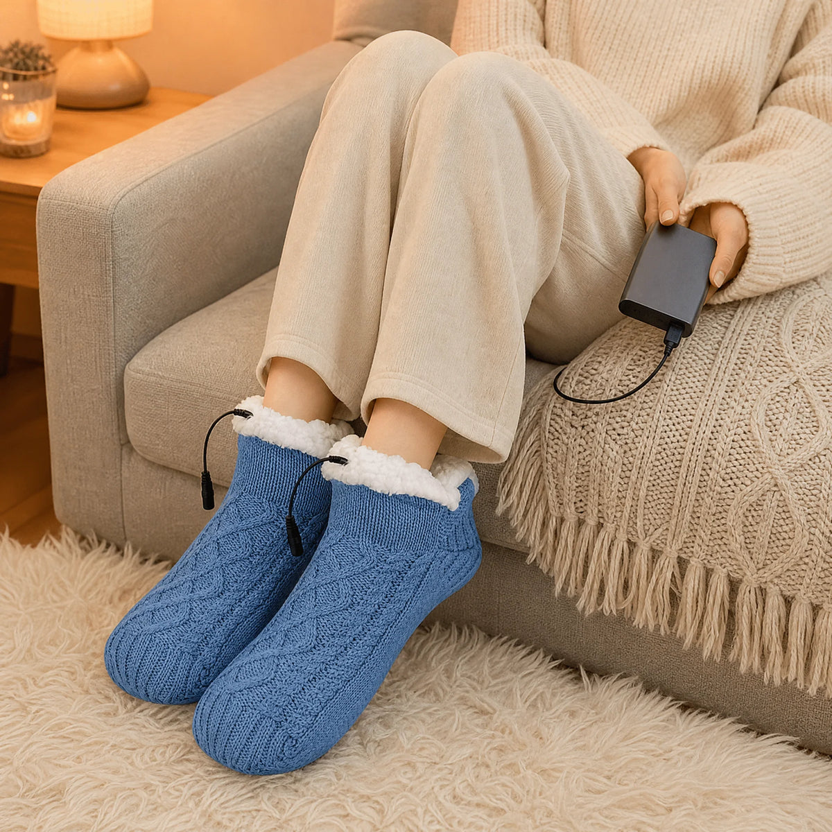 Heated Slipper Socks | USB-Powered & Non-Slip | One Size Fits Most