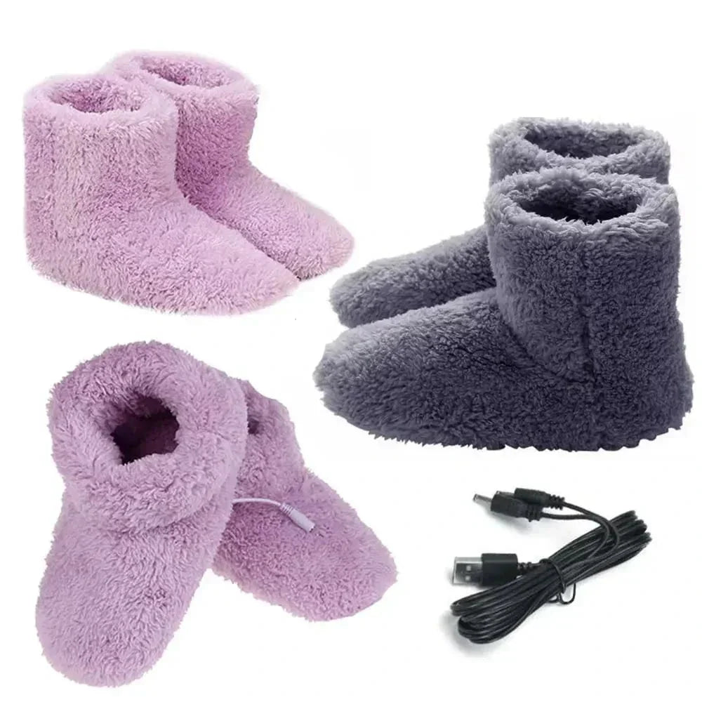 Heated Slippers | USB-Powered & Plush Fleece | Ankle-High