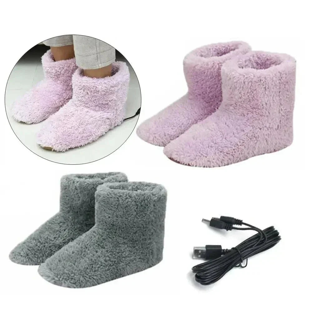 Heated Slippers | USB-Powered & Plush Fleece | Ankle-High