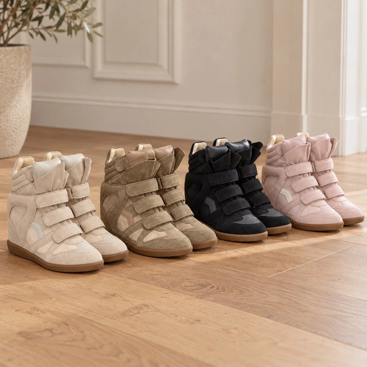 High-Top Sneakers | Hidden 5 cm Wedge & Adjustable Straps
