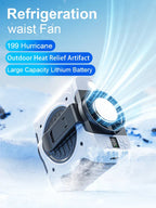 Hip Clip Fan | Ice-Ceramic Cooling & 8000mAh Battery | Wearable
