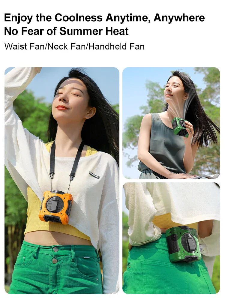Hip Clip Fan | Ice-Ceramic Cooling & 8000mAh Battery | Wearable