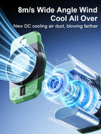 Hip Clip Fan | Ice-Ceramic Cooling & 8000mAh Battery | Wearable