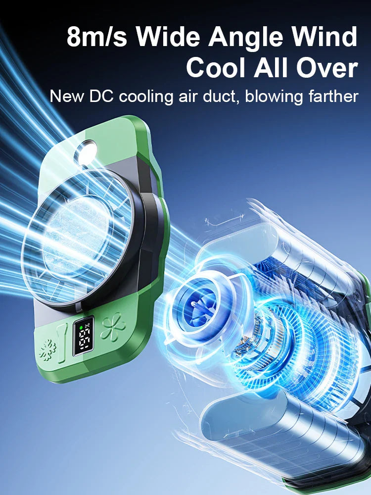 Hip Clip Fan | Ice-Ceramic Cooling & 8000mAh Battery | Wearable