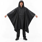 Hooded Rain Poncho | Waterproof & Backpack-Compatible | Folds To 11 x 18 cm