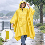 Hooded Rain Poncho | Waterproof & Backpack-Compatible | Folds To 11 x 18 cm