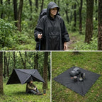 Hooded Rain Poncho | Waterproof & Backpack-Compatible | Folds To 11 x 18 cm