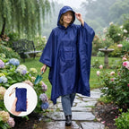 Hooded Rain Poncho | Waterproof & Backpack-Compatible | Folds To 11 x 18 cm