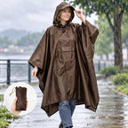 Hooded Rain Poncho | Waterproof & Backpack-Compatible | Folds To 11 x 18 cm