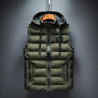 Hooded Vest | Unisex Cotton-Blend Sleeveless