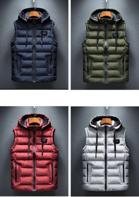 Hooded Vest | Unisex Cotton-Blend Sleeveless