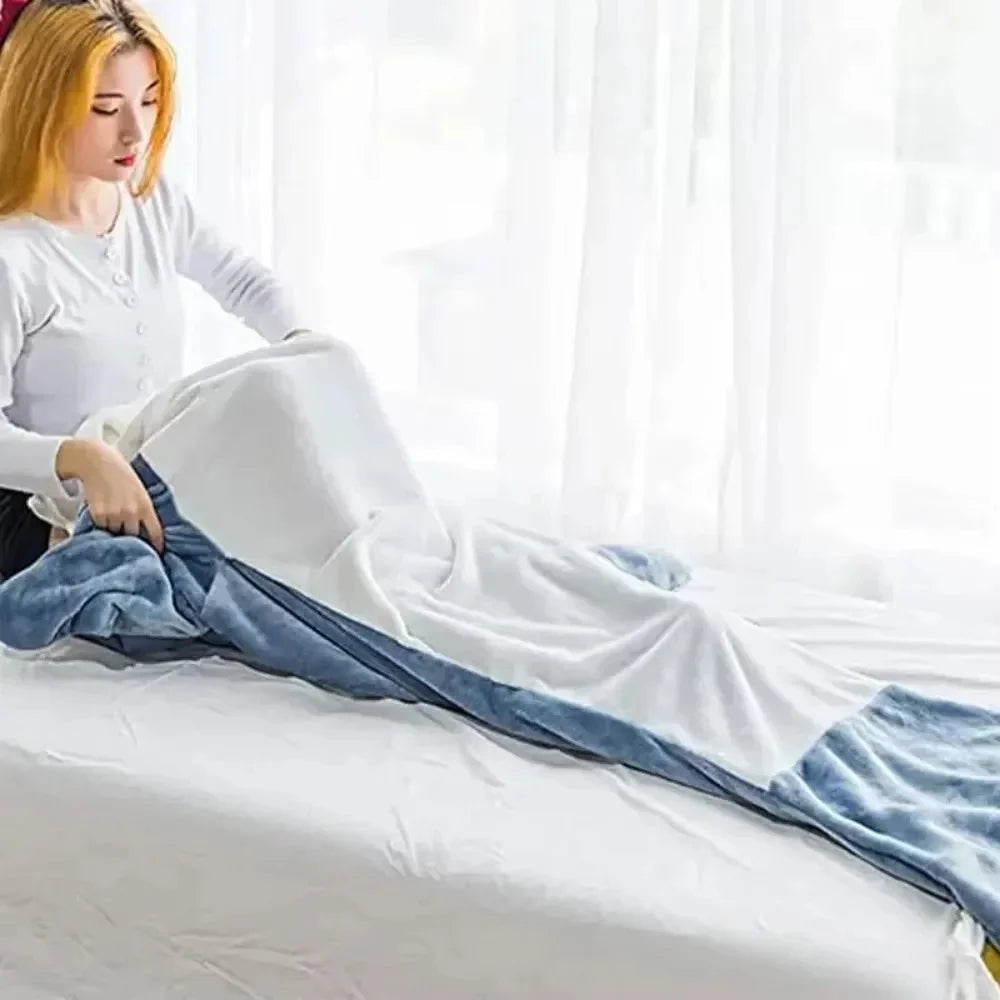 Hoodie Blanket | Soft Flannel & Shark Design