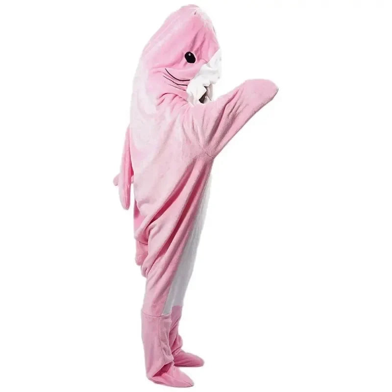 Hoodie Blanket | Soft Flannel & Shark Design