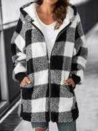 Hoodie | Oversized Plaid Fleece-Lined