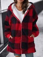 Hoodie | Oversized Plaid Fleece-Lined