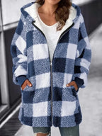 Hoodie | Oversized Plaid Fleece-Lined