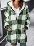 Hoodie | Oversized Plaid Fleece-Lined