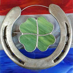 Horseshoe Wall Ornament | Iron Four-Leaf Clover | 10 x 10 cm
