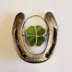 Horseshoe Wall Ornament | Iron Four-Leaf Clover | 10 x 10 cm