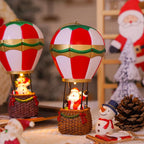 Hot Air Balloon Ornament | Resin & Warm LED | Battery-Operated