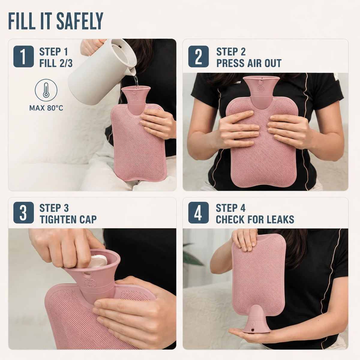 Hot Water Bottle | Extra Large Soft Knitted Cover | 2L Capacity
