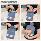 Hot Water Bottle | Extra Large Soft Knitted Cover | 2L Capacity