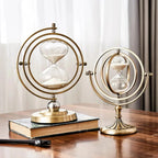 Hourglass Sand Timer | Pivoting Ring Frame & Footed Pedestal