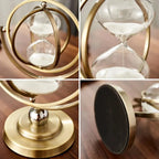 Hourglass Sand Timer | Pivoting Ring Frame & Footed Pedestal