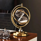 Hourglass Sand Timer | Pivoting Ring Frame & Footed Pedestal