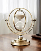 Hourglass Sand Timer | Pivoting Ring Frame & Footed Pedestal